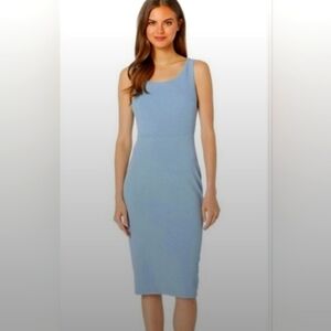 Betsey‎ Johnson Scuba Crepe Sleeveless Midi Dress - Blue Grey - NWT 4